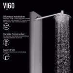 VIGO Dilana 66.875 in. Stainless Steel 6-Jet High Pressure Shower Panel System with Handheld Dual Shower thumbnail 4