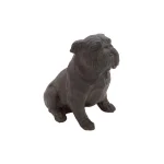 LITTON LANE Polystone Sitting Bulldog Sculpture - Rustic Bronze Dog Statuary thumbnail 1
