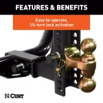 CURT Channel Mount Lock Set, 5/8" Diameter, Keyed Alike thumbnail 5