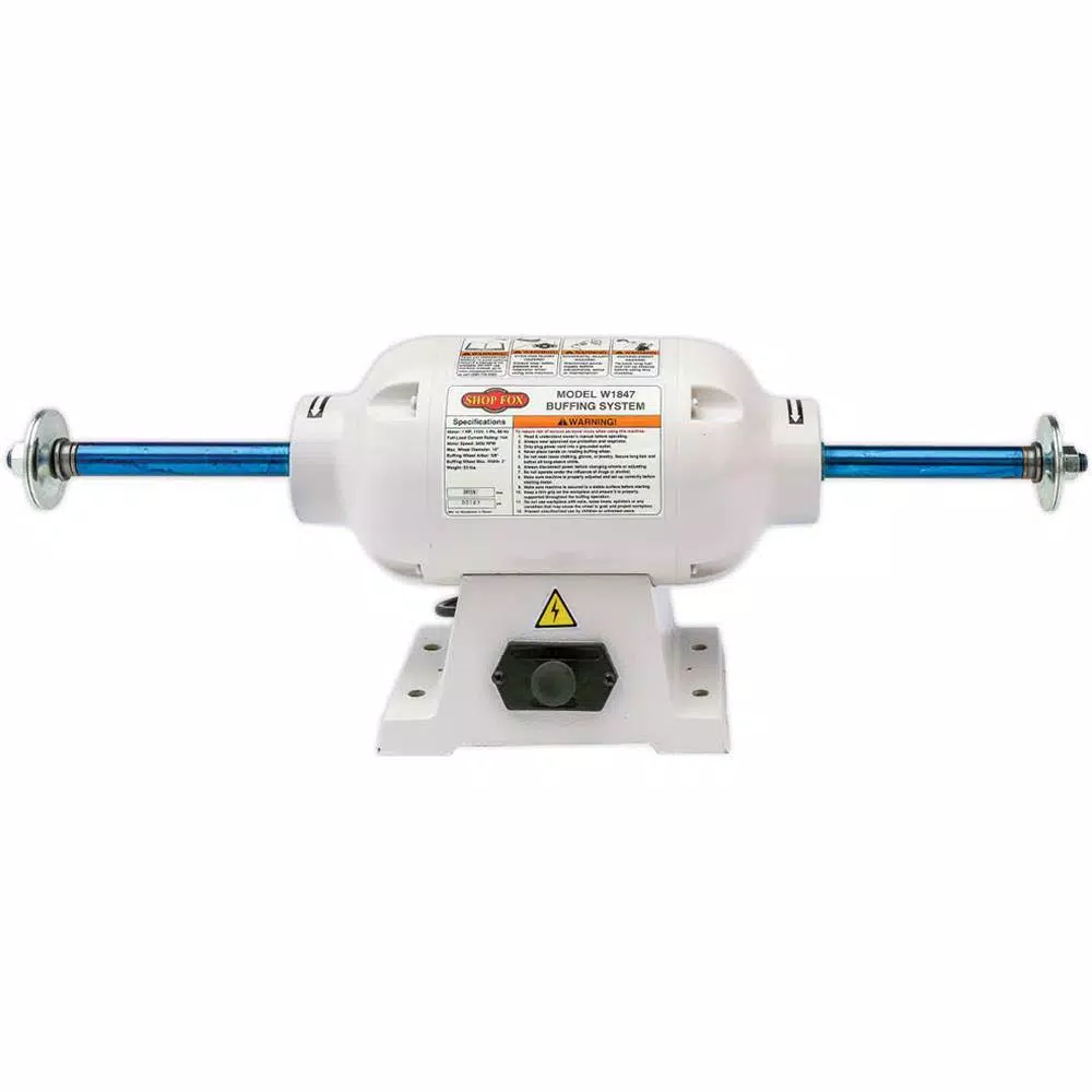 Shop Fox W1847 1 HP Corded Buffing System, 110-Volt 10 Amp, 3450 RPM