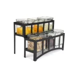 Mind Reader 6-Compartment 2-Tier Black Metal Condiment Server with 6 Removable 8 oz. Glass Jars thumbnail 6