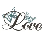 Lavish Home "Love" Metal Cutout Wall Decor Sign with Butterfly Accents thumbnail 1