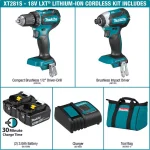 Makita 18V LXT Brushless Cordless 2-Piece Combo Kit with 3.0Ah Batteries, Drill/Driver and Impact Driver thumbnail 2