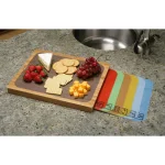 Seville Classics Bamboo Cutting Board Set with 7 Color-Coded Flexible Mats and Food Icons thumbnail 9