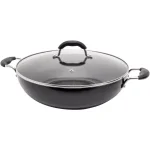 Starfrit Jumbo Nonstick Aluminum Wok with Tempered Glass Lid, 15 in. thumbnail 1