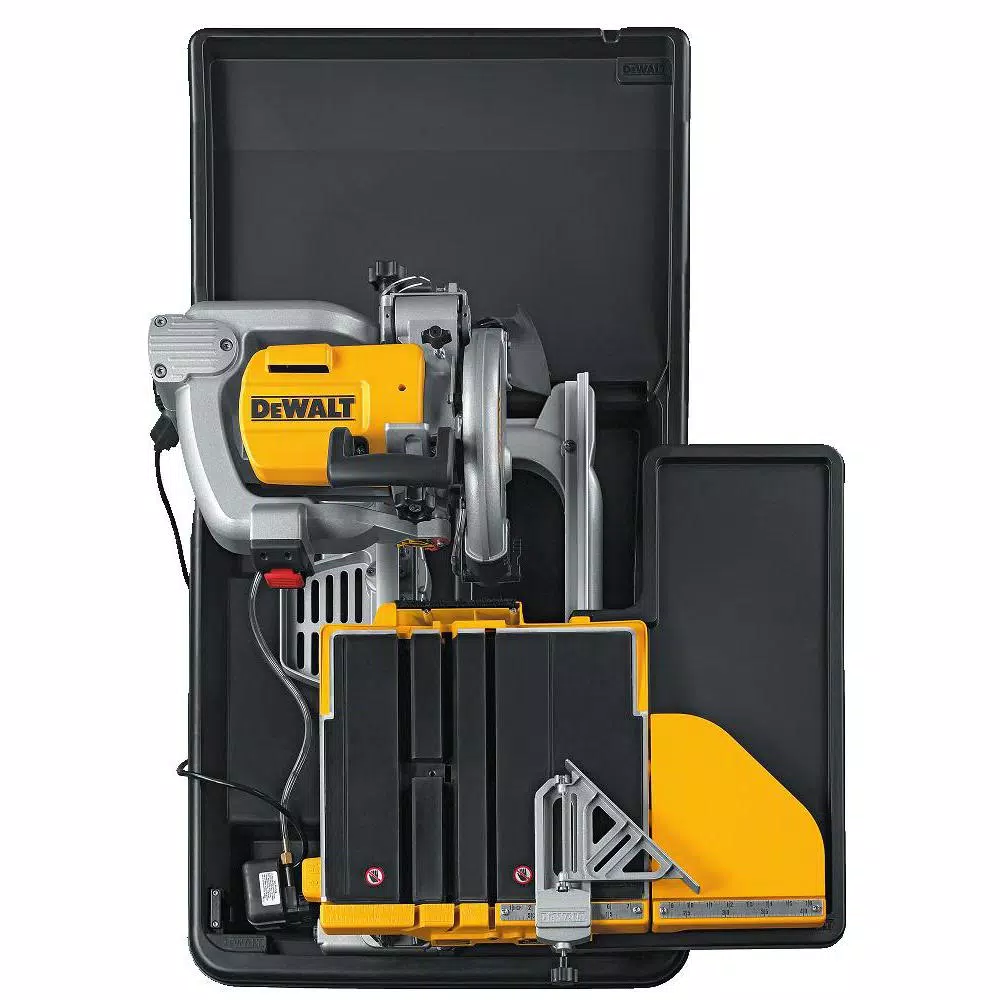 DEWALT 10 in. Wet Tile Saw with 1.5 HP Motor and Cantilevering Rail System