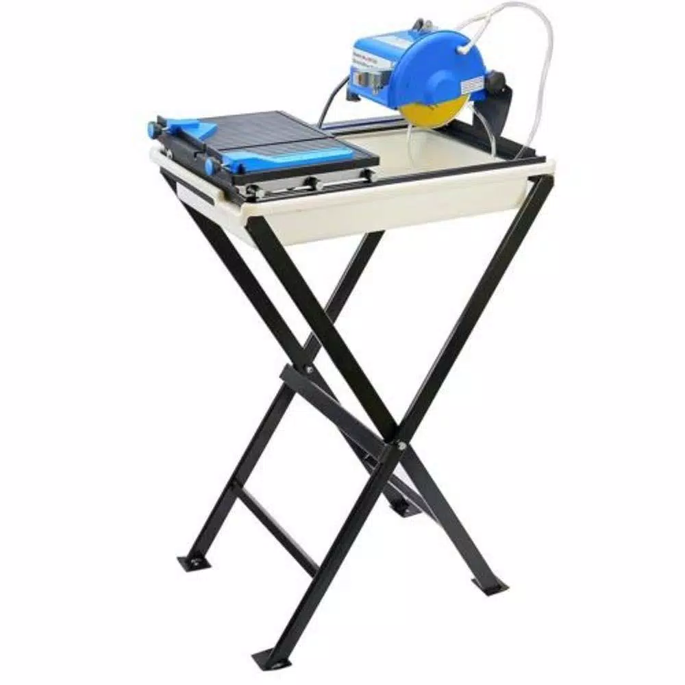 Stark 7 in. Corded Ceramic Wet Tile Saw with Stand, 3/4 HP, 3450 rpm
