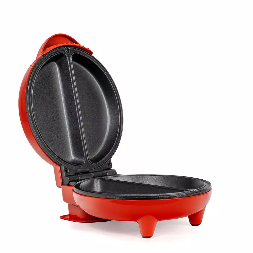HOLSTEIN HOUSEWARES Holstein 4-Egg Red and Stainless Steel 2-Section Omelette Maker