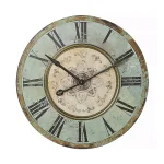 3R Studios Distressed Mint Green Wood Wall Clock - 29-inch French Country Style Oversized Analog Clock thumbnail 1