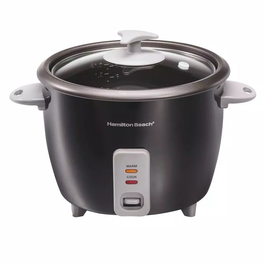 Hamilton Beach 16-Cup Rice Cooker and Steamer, Black
