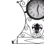 Benjara Epoch Black Metal Outdoor Clock with Scrollwork and Storage Base thumbnail 2