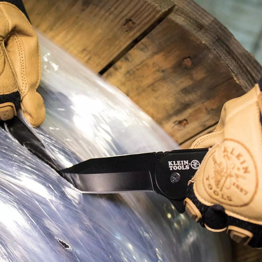 Klein Tools Bearing-Assisted Open Folding Knife with Tanto Blade