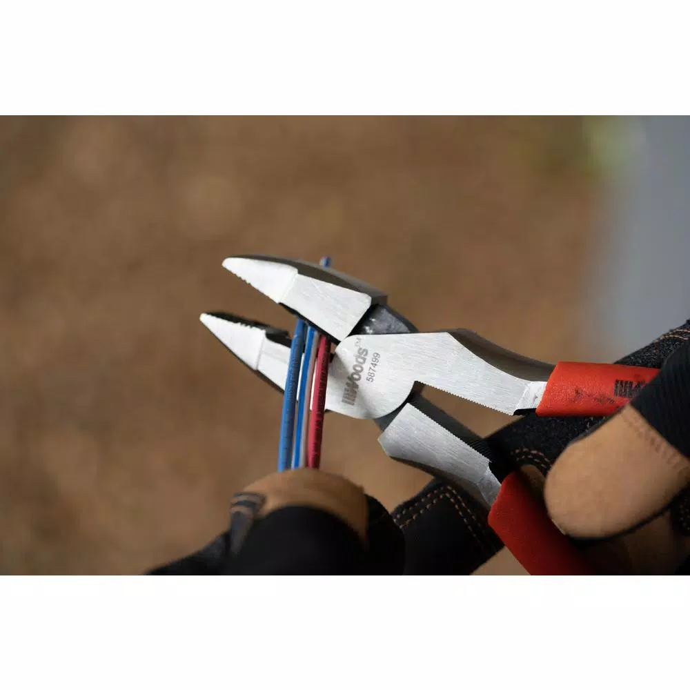 Southwire The Woods 9 in. Side Cutting Pliers, Forged Carbon Steel Linesman Pliers