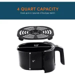 Maximatic Elite Gourmet 4 Qt. Air Fryer, 1000W Oil-Free Countertop Cooker, Black thumbnail 3