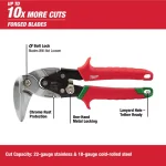Milwaukee 3-Piece Aviation Snips Set, Left, Right, and Straight Cut Metal Cutters thumbnail 2