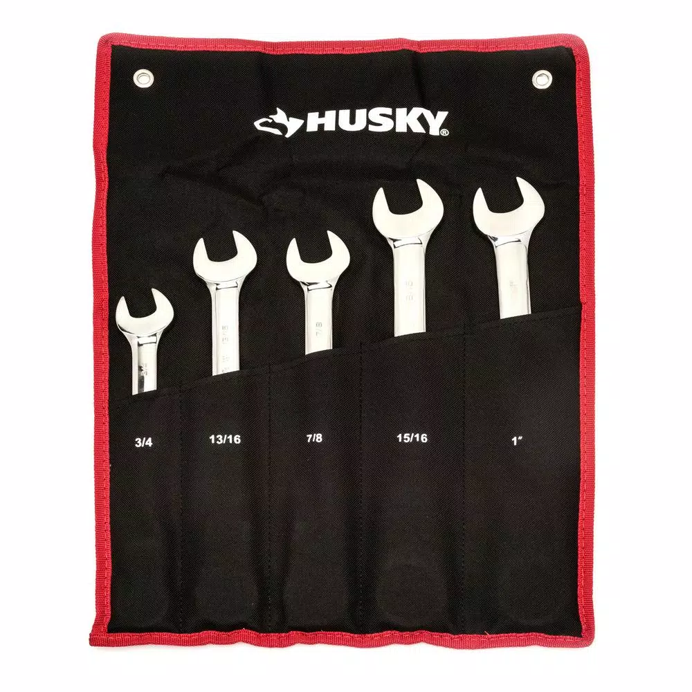 Husky 5-Piece Large SAE Flex Head Ratcheting Wrench Set