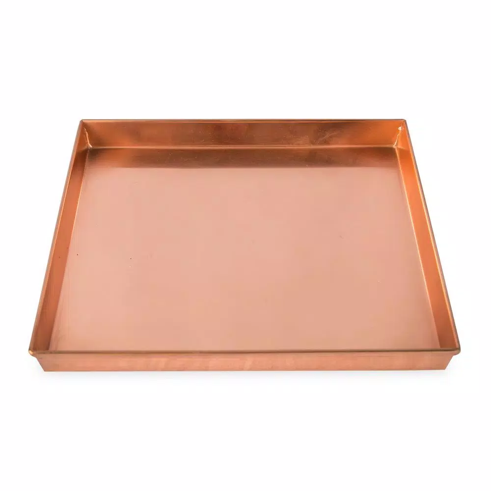 Achla Designs 10.75 in. Square Copper Plated Stainless Steel Decorative Serving Tray