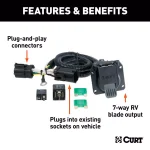 CURT Custom Vehicle-Trailer Wiring Harness, 7-Way RV Blade Output for Ford F-150 & F-250 thumbnail 3