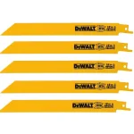 DEWALT 8 in. 18 TPI Demolition Reciprocating Saw Blade, Bi-Metal, 5-Pack thumbnail 1