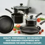 Farberware Cookstart 15-Piece DiamondMax Nonstick Aluminum Cookware Set, Black thumbnail 2