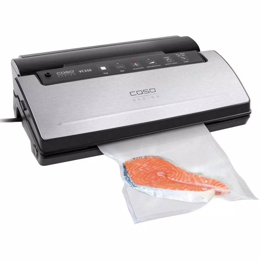 Caso Design VC 350 Food Vacuum Sealer All-in-One System - Brushed Stainless & Black