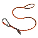 Ergodyne Squids 3108F(x) Single Locking Carabiner Tool Lanyard, 15 lb. Capacity, Orange/Gray thumbnail 1