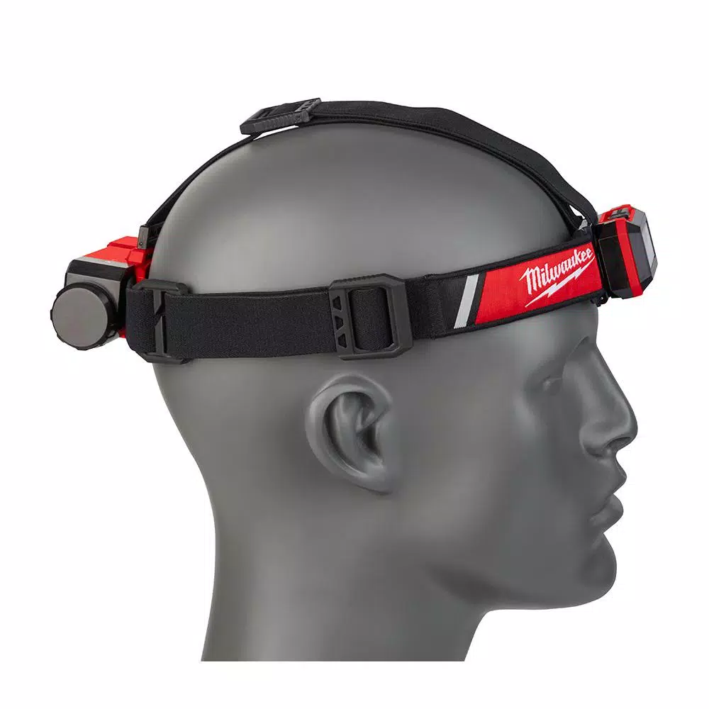 Milwaukee 600 Lumen USB Rechargeable Low-Profile LED Headlamp with BOLT White Type 1 Class C Hard Hat Bundle