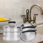 Range Kleen Basics 3 Qt. Stainless Steel Double Boiler and Steamer Set with Lid (4-Piece) thumbnail 3
