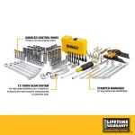 DEWALT 142-Piece 1/4 in. and 3/8 in. Drive Polished Chrome Mechanics Tool Set thumbnail 2