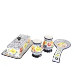 Gibson Elite Luxembourg 4-Piece Hand Painted Stoneware Serving Set thumbnail 1