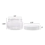 Stalwart 4 oz. Clear Plastic Jars with Foam Liner, Round Storage Containers (6-Pack) thumbnail 2