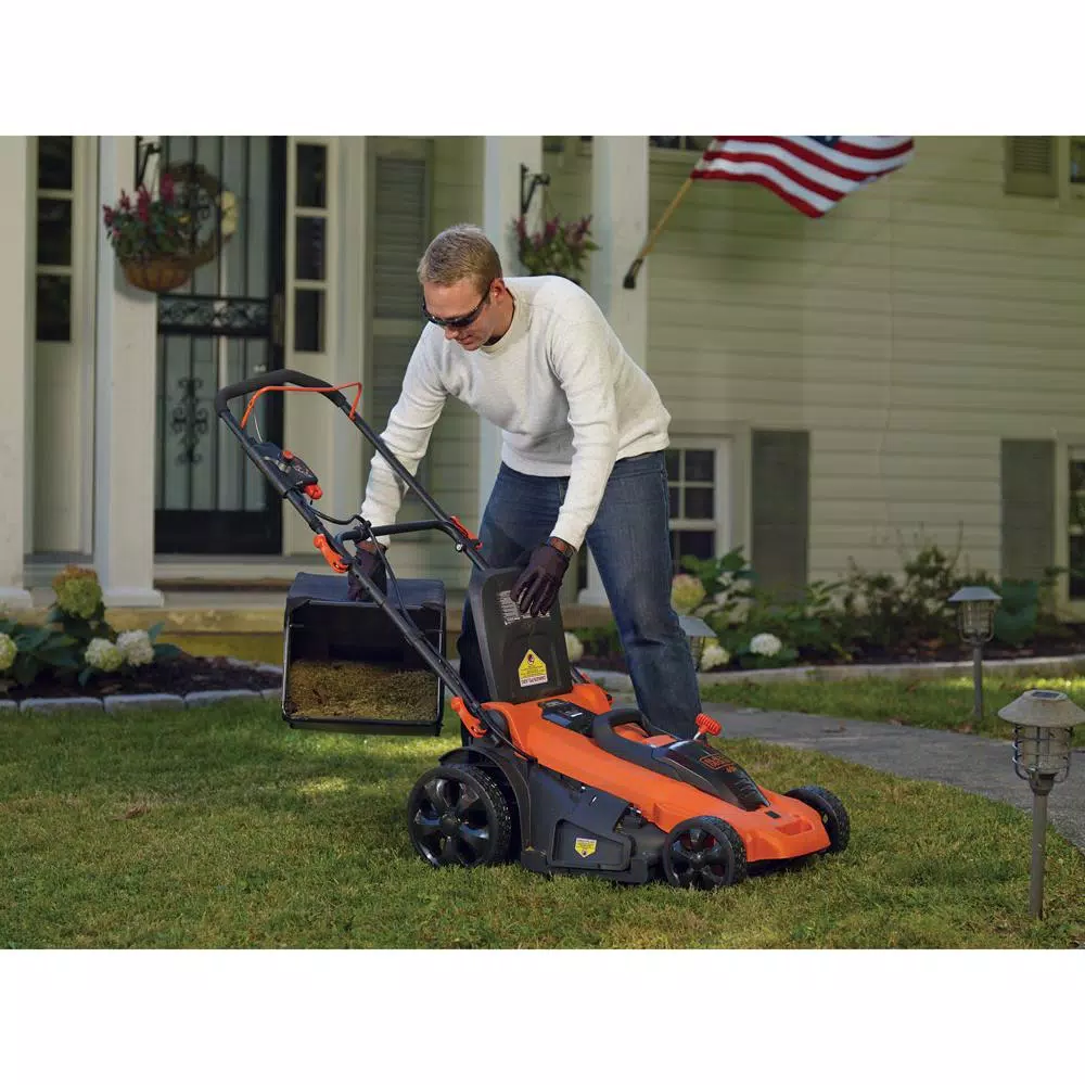 BLACK+DECKER 20 in. 40V MAX Cordless Walk Behind Push Lawn Mower with (3) 2.5 Ah Batteries & Charger