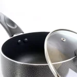 Better Chef 2 Qt. Aluminum Nonstick Saucepan with Tempered Glass Lid, Gray thumbnail 3