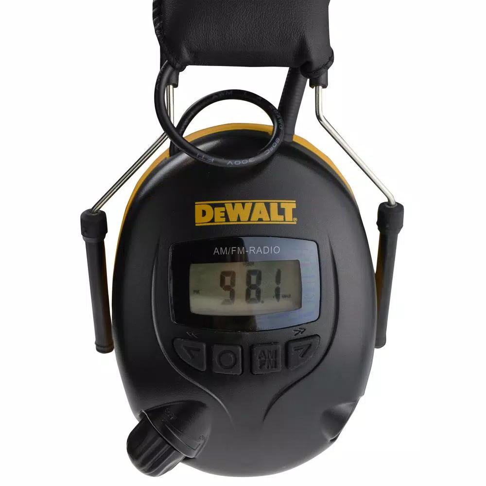 DEWALT AM/FM Digital Tuning Electronic Earmuffs with LCD Display