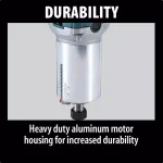 Makita 1-1/4 HP 6.5 Amp Corded Compact Router with Variable Speed and Quick-Release Fixed Base thumbnail 14