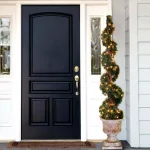 National Tree Company 60 in. Artificial Juniper Spiral Topiary Tree with Decorative Urn and 150 Clear Lights thumbnail 2
