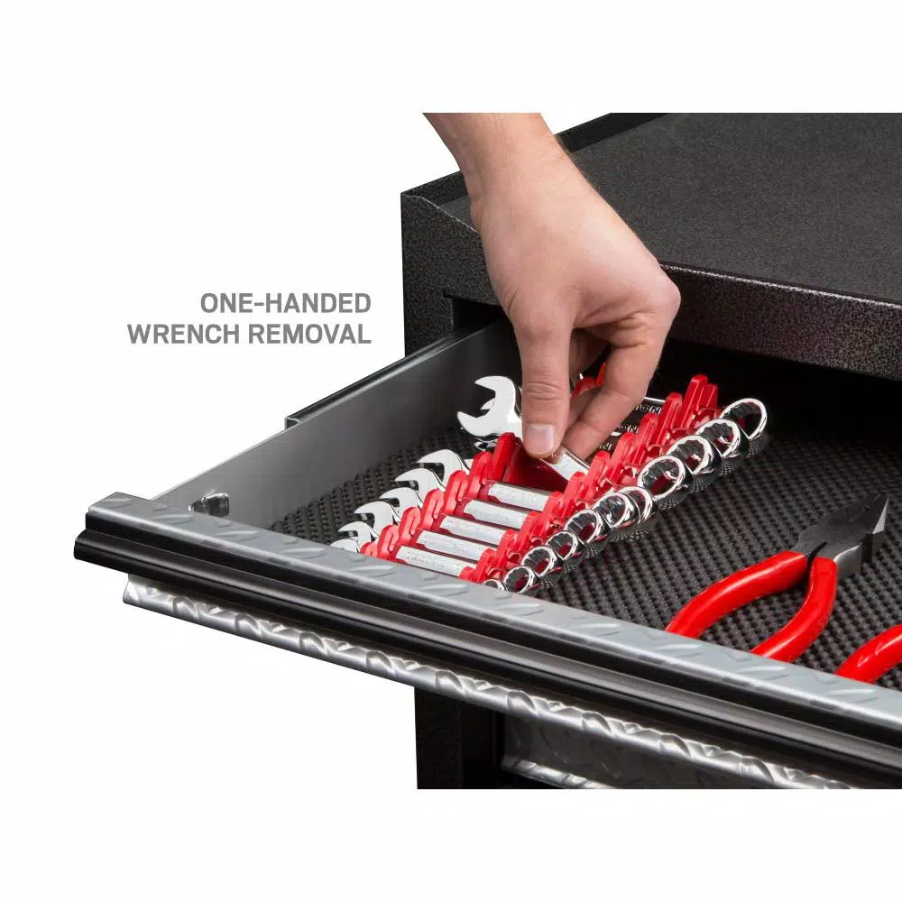 TEKTON 12-Tool Store-and-Go Stubby Wrench Rack Keeper, Red