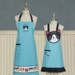 Kay Dee Crazy Cat Blue Cotton Chef and Child Apron Set - Matching Mother and Daughter Set thumbnail 2