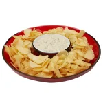 Mind Reader Red Acrylic Chip and Dip Bowl Set, 13-Inch Round Snack Serving Tray thumbnail 1