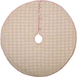 VHC Brands 48 in. Amory Ivory White and Brick Red Plaid Farmhouse Christmas Tree Skirt thumbnail 2