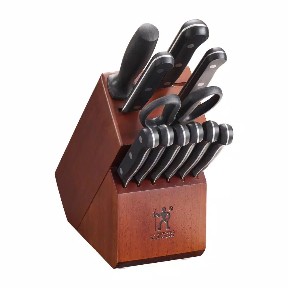 Henckels International Solution 15-Piece Knife Block Set with Hardwood Block