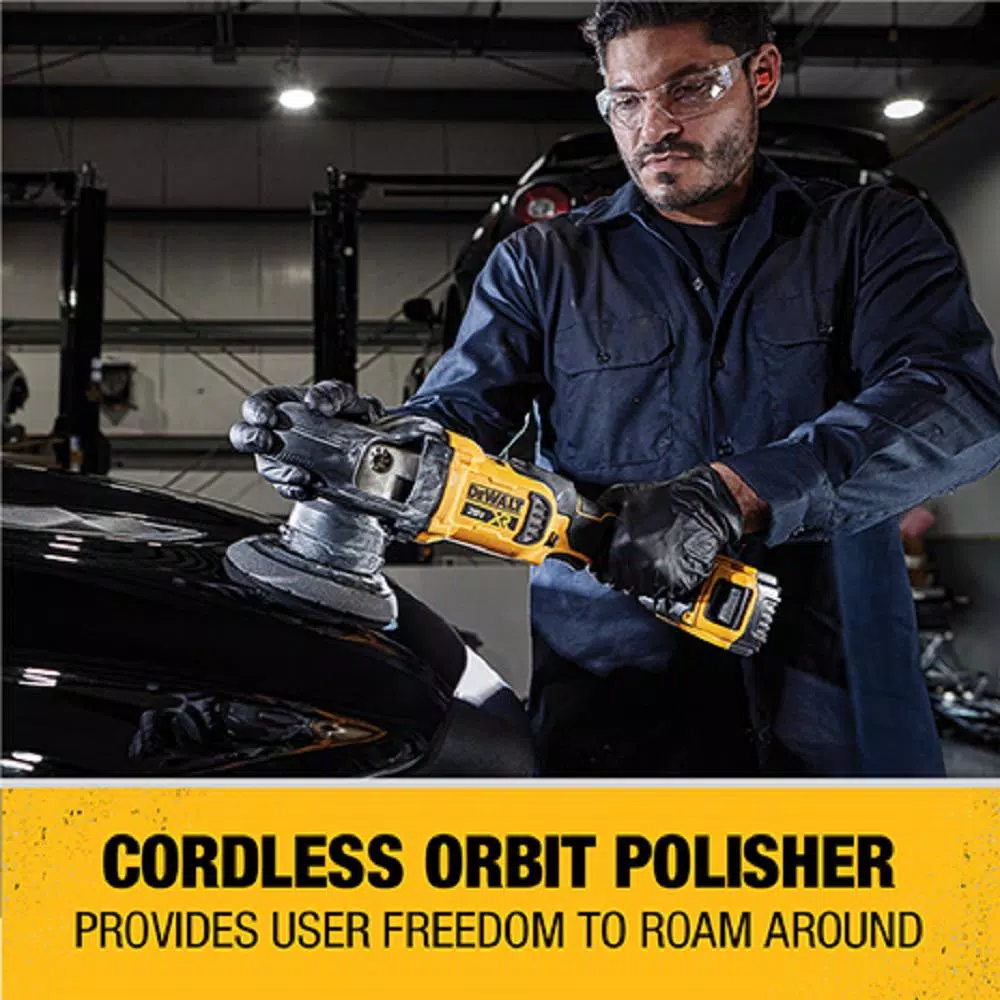 DEWALT 20V MAX XR Cordless Brushless 5 in. Variable Speed Random Orbit Polisher Kit with (2) 5.0 Ah Batteries & Charger