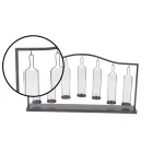 LITTON LANE 19 in. Metallic Black Iron and Clear Glass 7-Light Votive Candle Holder thumbnail 4