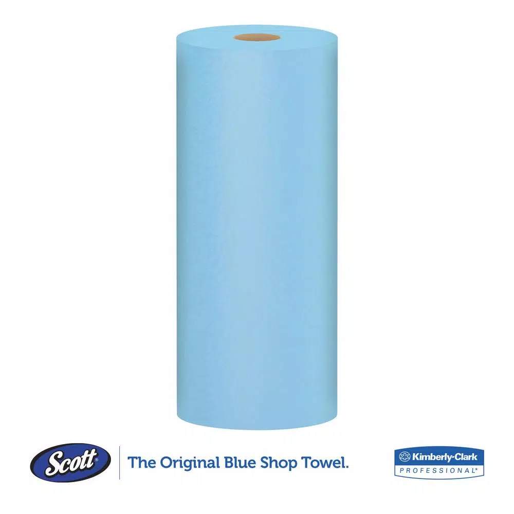 Scott Shop Towels Standard Blue Utility Rolls, 10.4 x 11 in, 30 Rolls per Carton