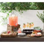 Artland Garden Terrace 13.5 in. Chip and Dip Server with Water Hyacinth Base and Lid thumbnail 5