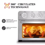 Boyel Living 24 Qt. Silver Stainless Steel Air Fryer Toaster Oven with 1700W Power and 4 Accessories thumbnail 4
