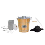 Maximatic Elite Gourmet 4Qt. Old Fashioned Pine Wood Electric & Manual Ice Cream Maker thumbnail 2