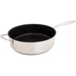 Hampton Bay Ozeri Earth Pan ETERNA 5.3 qt. Stainless Steel Nonstick Sauce Pan with Glass Lid thumbnail 5
