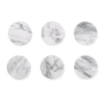 Fox Run White Marble Coasters, Set of 6, Natural Stone with Cork Underside thumbnail 6