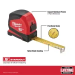 Milwaukee 12 ft. Compact Tape Measure with Nylon Coated Blade thumbnail 2